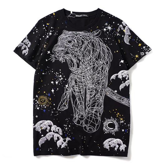 T-shirt galaxie du tigre noir