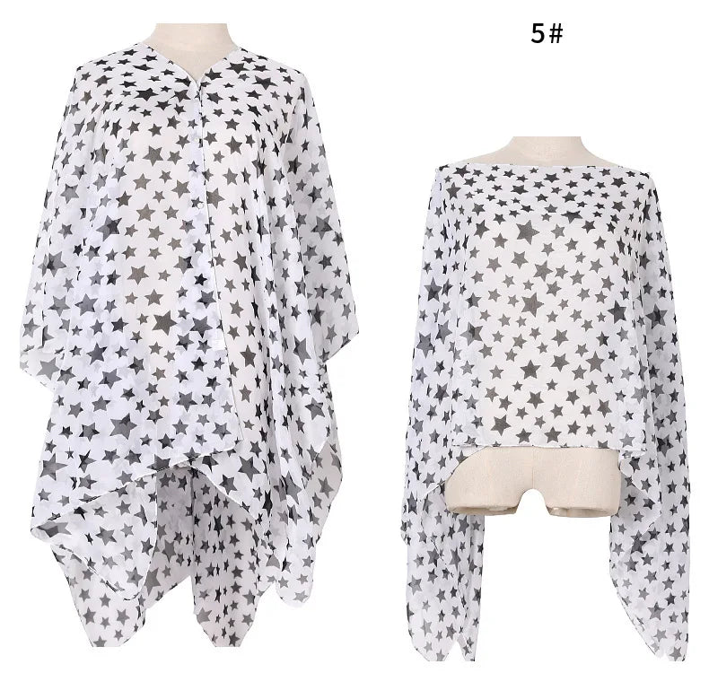 Ponchos blanc étoiles