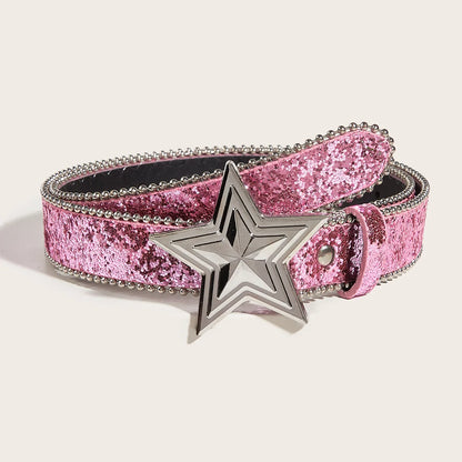 Ceinture d'étoiles strass rose