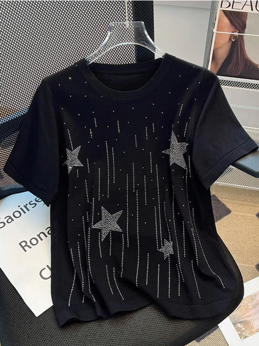 T-shirt noir étoilés