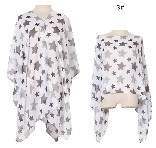 Ponchos blanc grande étoile