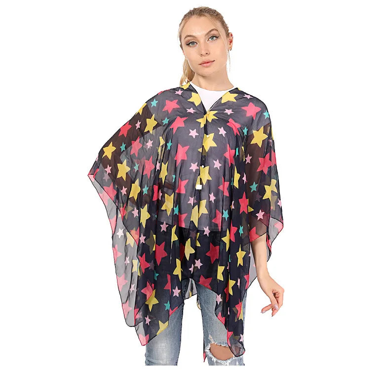 Ponchos noir étoilés