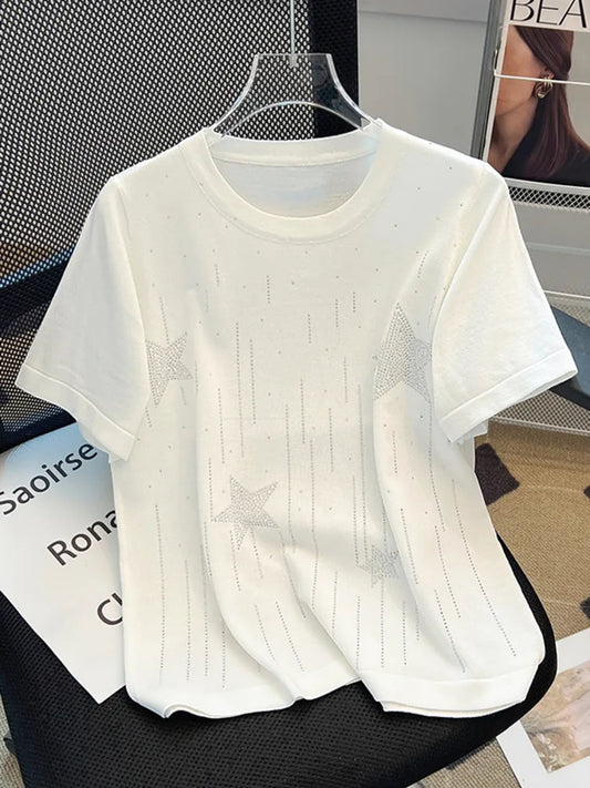 T-shirt blanc étoilés